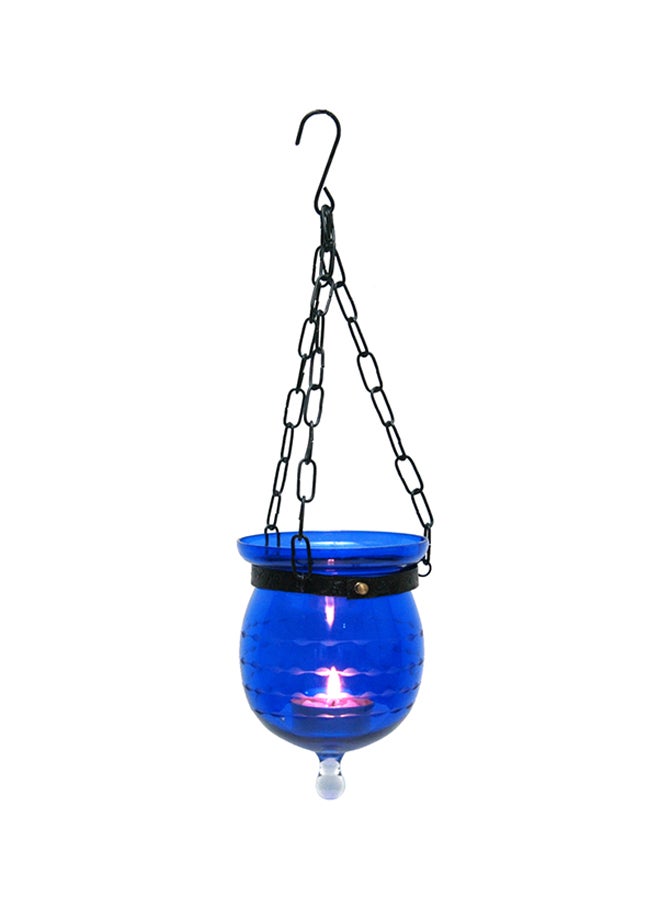 Ramadan Antique Hanging Candle Lantern Lamp Blue 10cm 
