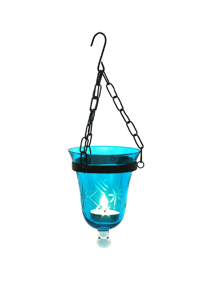 Ramadan Antique Hanging Candle Lantern Lamp Blue 10cm 