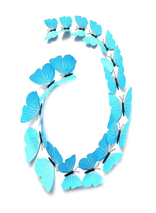 طقم ملصقات مغناطيسية للثلاجة على شكل فراشة بمحاكاة ثلاثية الأبعاد وبتصميم إبداعي مكون من 12 قطعة متعدد الألوان