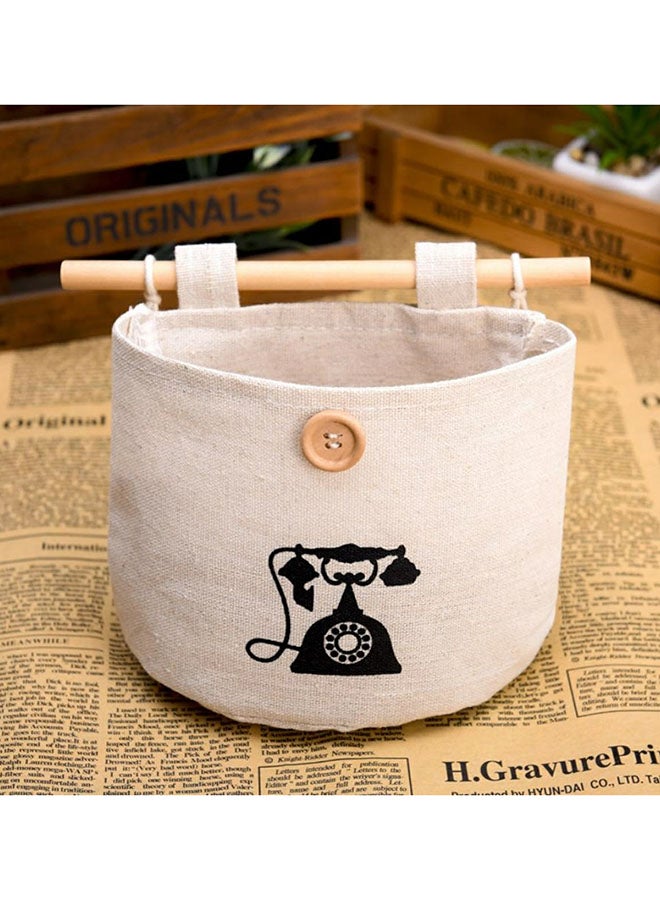 Decorative Wall Hanging Cotton Bag White 18x14cm