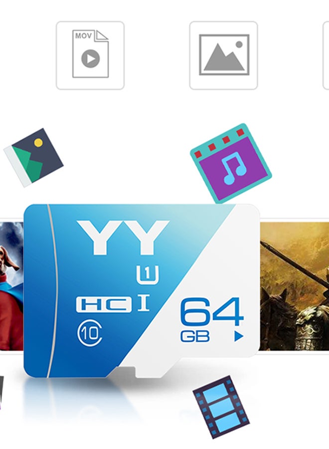 بطاقة ذاكرة مايكرو SDHC YY أزرق / أبيض - Image 2