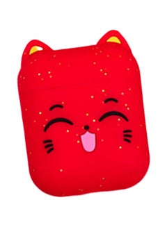 Cute Cat Wireless Apple AirPods Case Red