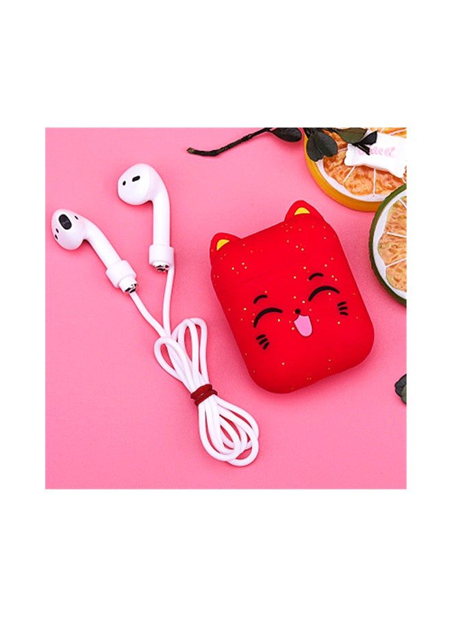 Cool Baby - Cute Cat Wireless Apple AirPods Case Red - Image 1