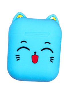 Cute Cat Wireless Apple AirPods Case Blue