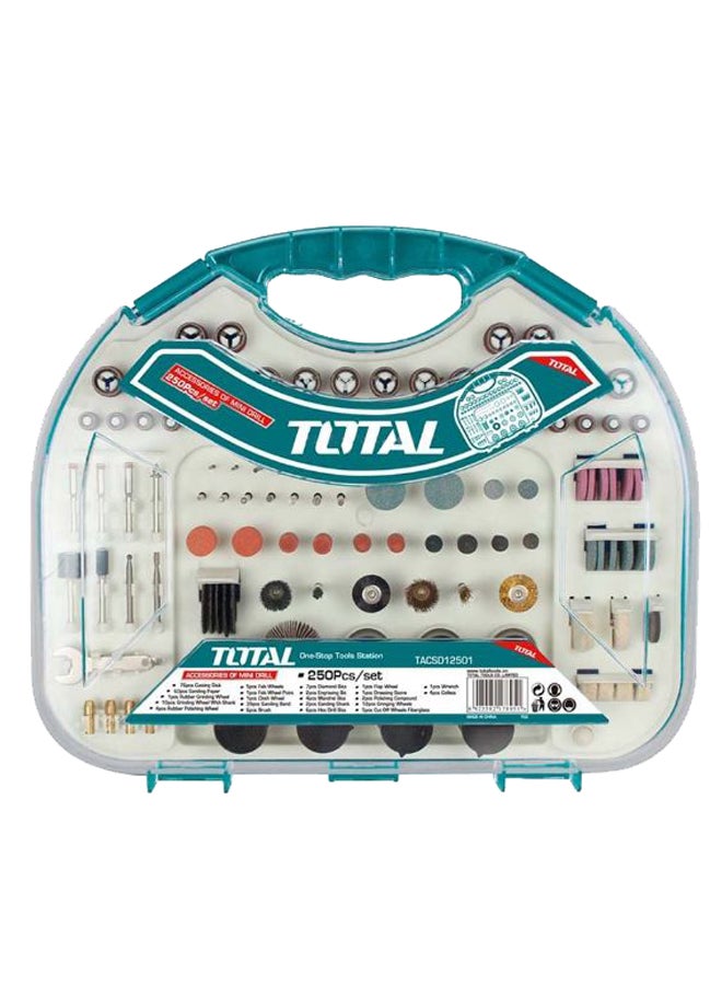 TOTAL 250-Piece Mini Drill Accessories Multicolour One Size 