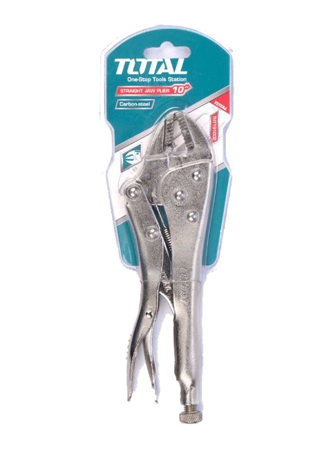 TOTAL Straight Jaw Locking Plier Silver 10inch
