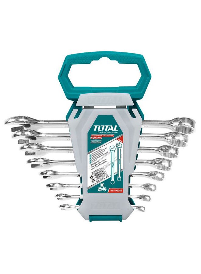 TOTAL 8-Piece Combination Spanner Set Grey/Silver/Blue