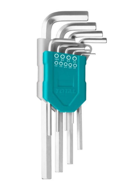 9-Piece Hex Key Set Silver/Blue 1.5-10mm