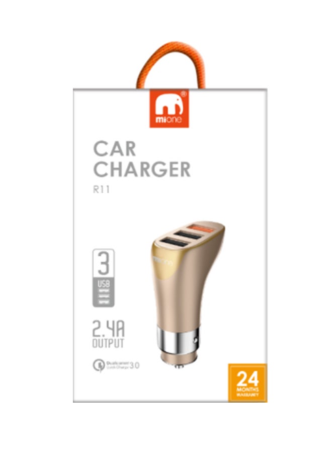 MiOne Dual Port Car Charger Gold/Silver - Image 1