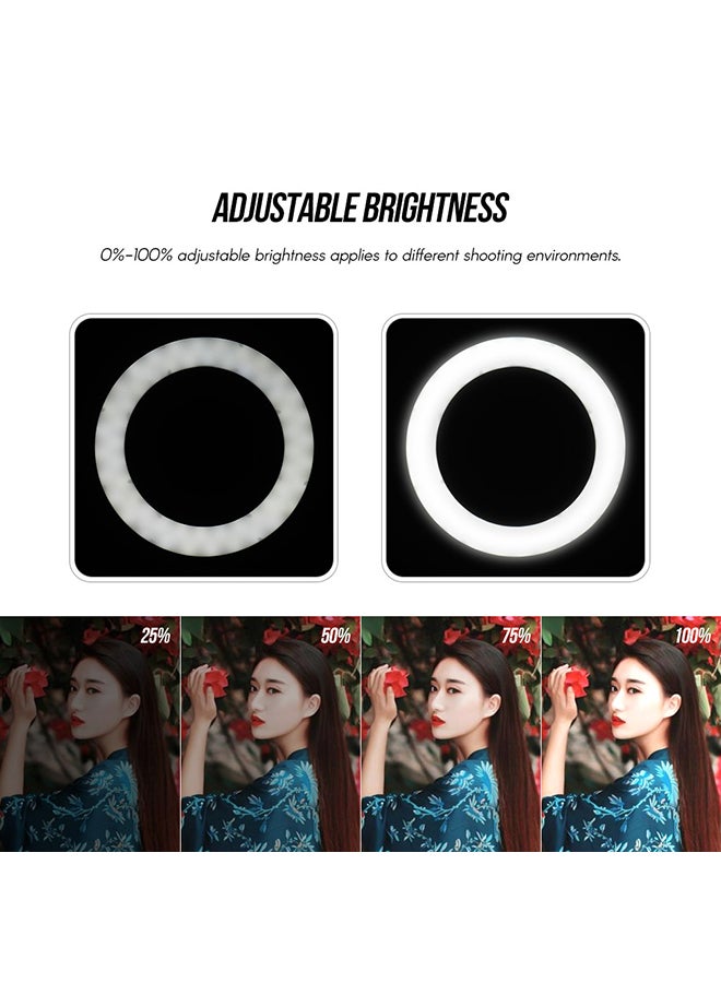 Portable LED Ring Light Studio Photography Lamp With Light Stand And Bag Black  - Image 2