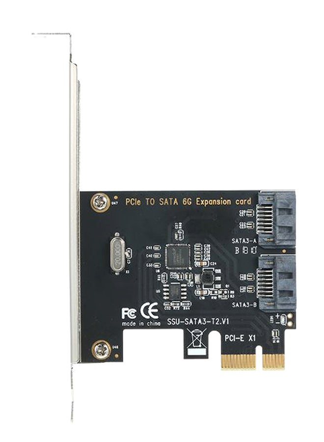 محول إكسبانشن كارد من منفذ PCI-E إلى منفذ SATA المزدوج متعدد الألوان - Image 1