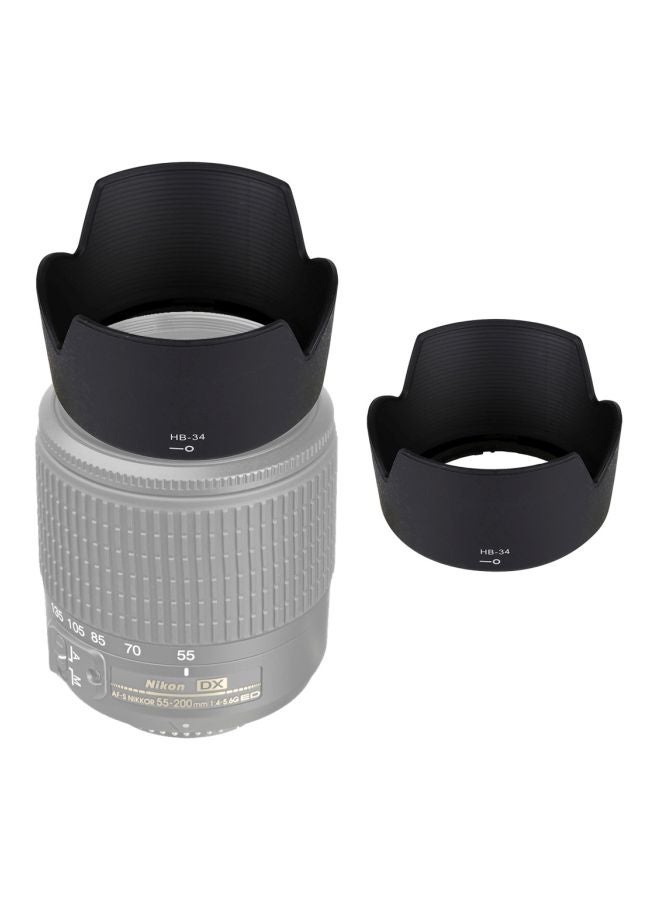 HB-34 Lens Hood Shade For Nikon 55-200mm f/4-5.6GED Lens Black  - Image 4