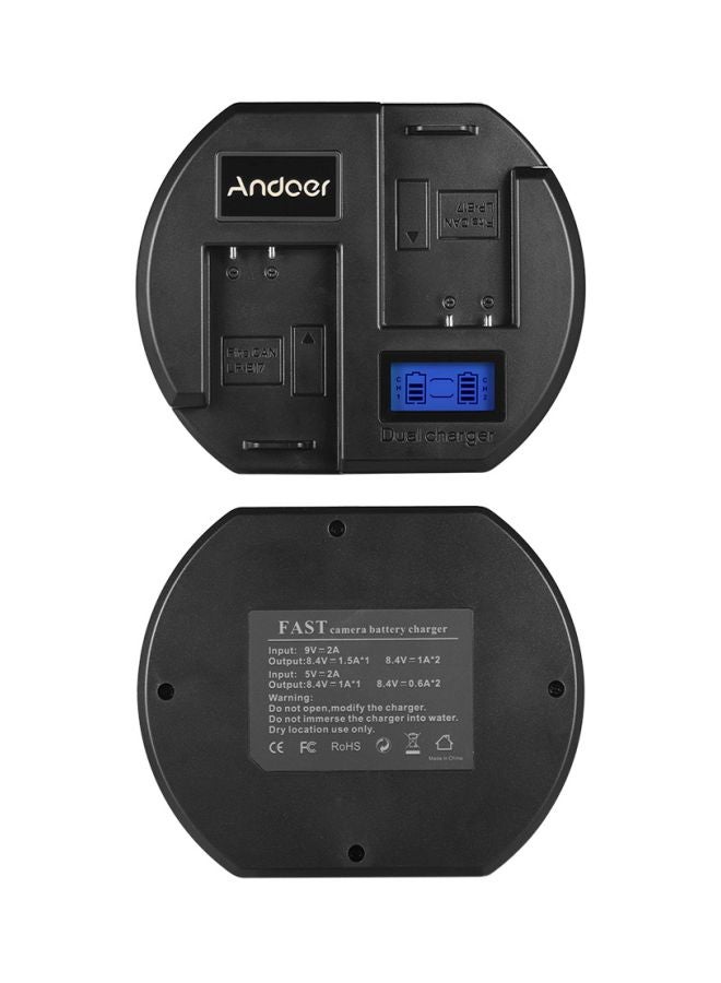 ANDOER Dual-channel Camera Battery Charger For Canon EOS 760D Black - Image 2