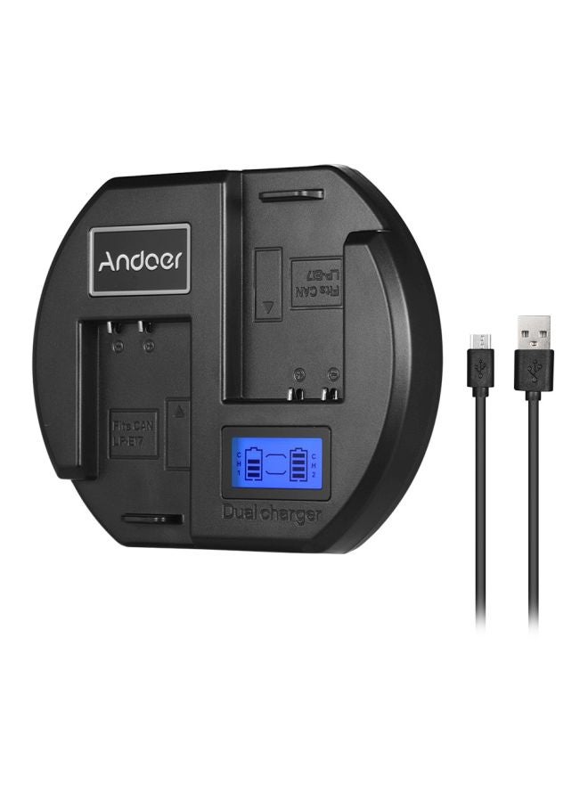 ANDOER Dual-channel Camera Battery Charger For Canon EOS 760D Black - Image 1