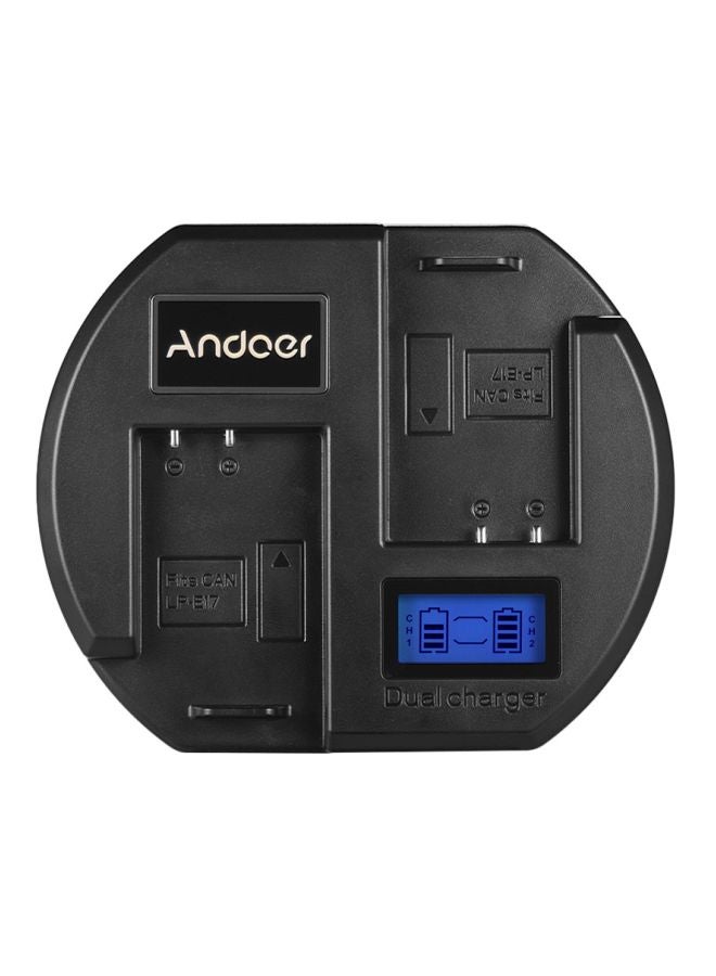 ANDOER Dual-channel Camera Battery Charger For Canon EOS 760D Black - Image 3