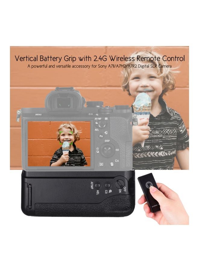 Replacement Vertical Battery Grip With Remote Control For Sony A7II/A7M2/A7R2 Camera Black  - Image 2