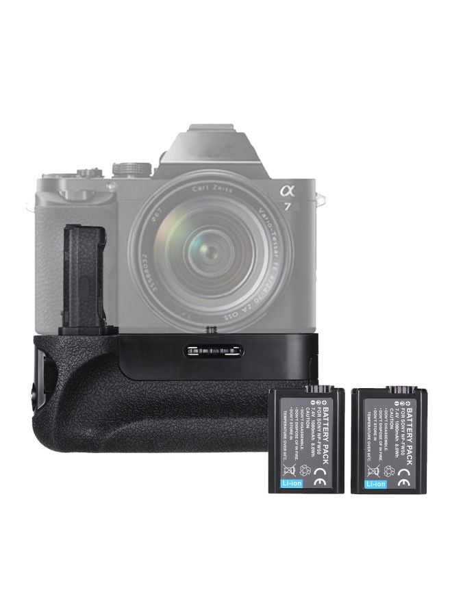 Generic - Replacement Vertical Battery Grip With Remote Control For Sony A7/A7R/A7S Camera Black/Silver - Image 1