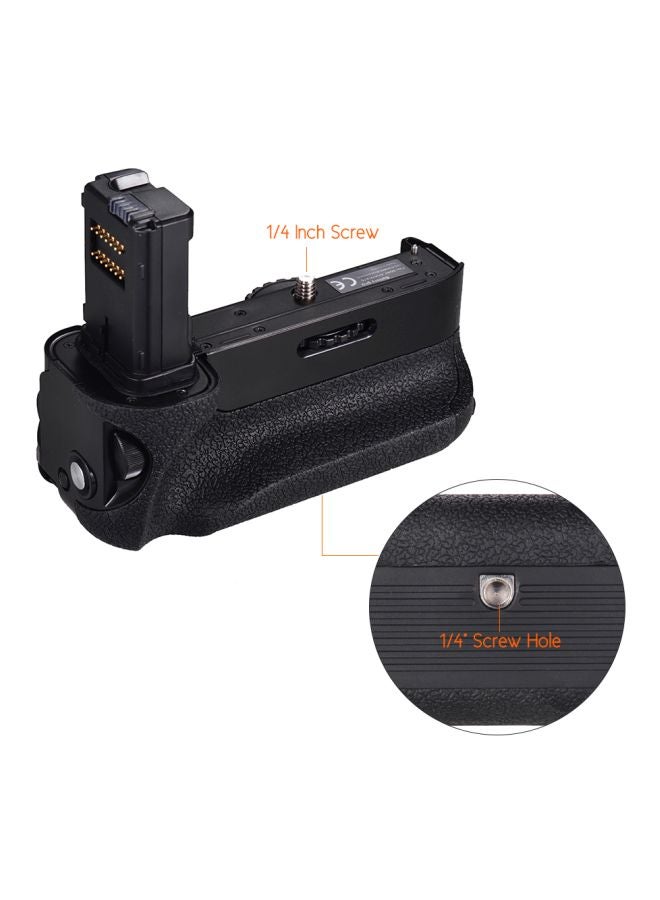 Generic - Replacement Vertical Battery Grip With Remote Control For Sony A7/A7R/A7S Camera Black/Silver - Image 1