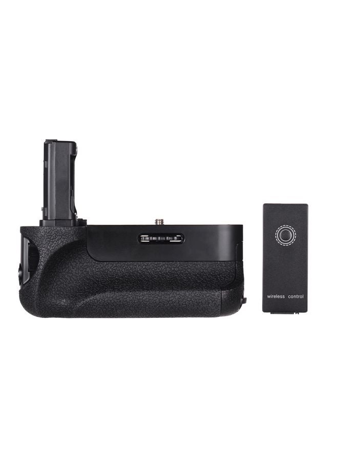 Generic - Replacement Vertical Battery Grip With Remote Control For Sony A7/A7R/A7S Camera Black/Silver - Image 1