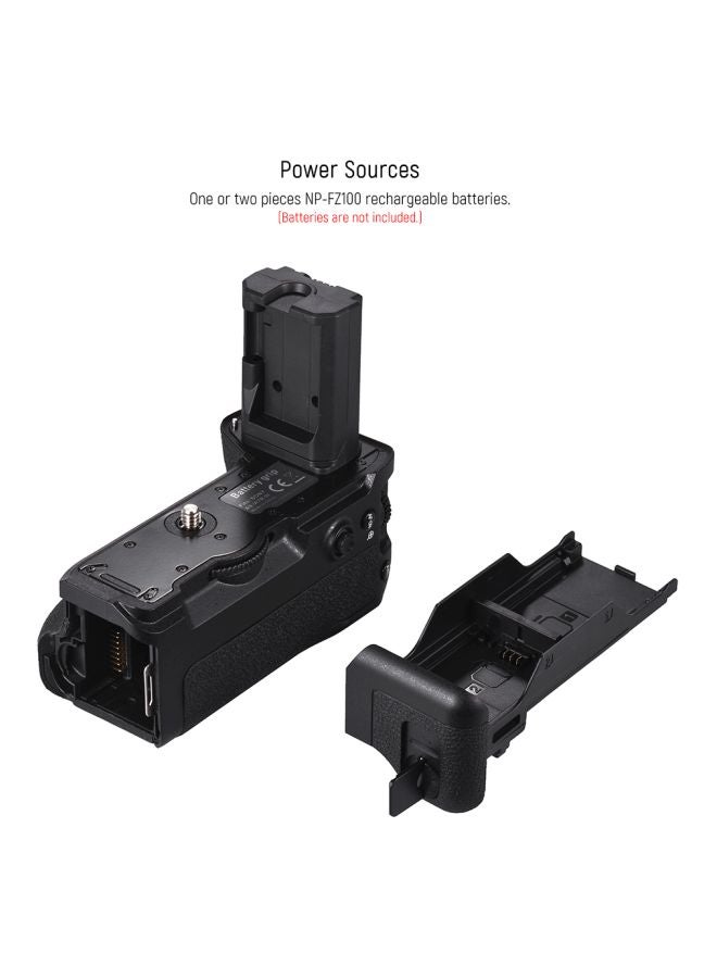 Replacement Vertical Battery Grip With Remote Control For Sony A9 A7RIII/A7MIII Camera Black/Silver  - Image 4