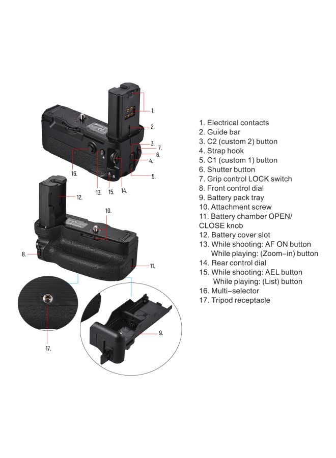 Replacement Vertical Battery Grip With Remote Control For Sony A9 A7RIII/A7MIII Camera Black/Silver  - Image 5