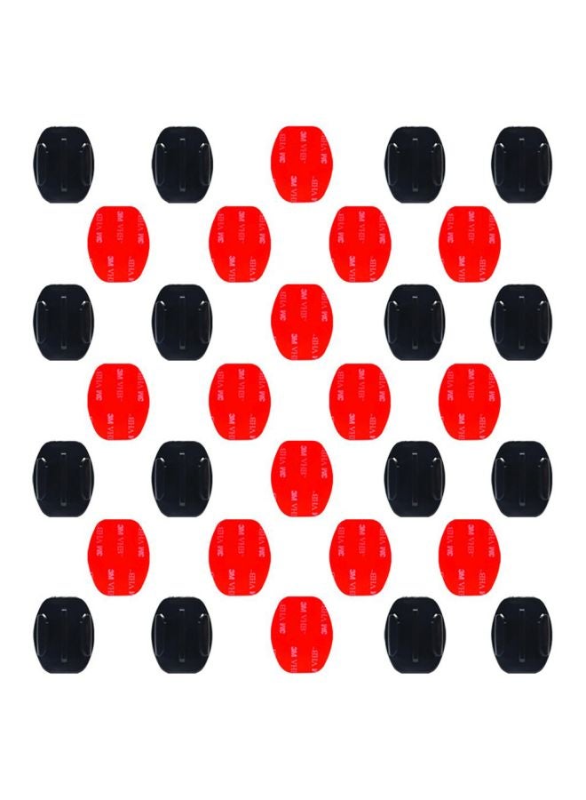 32-Piece Adhesive Sticker Mount Holder For Front Full Face Helmet Set Black/Red  - Image 1
