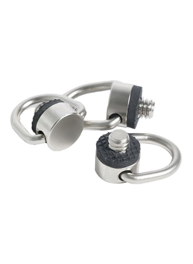 D-Ring Quick Release Camera Screw Silver  - Image 1