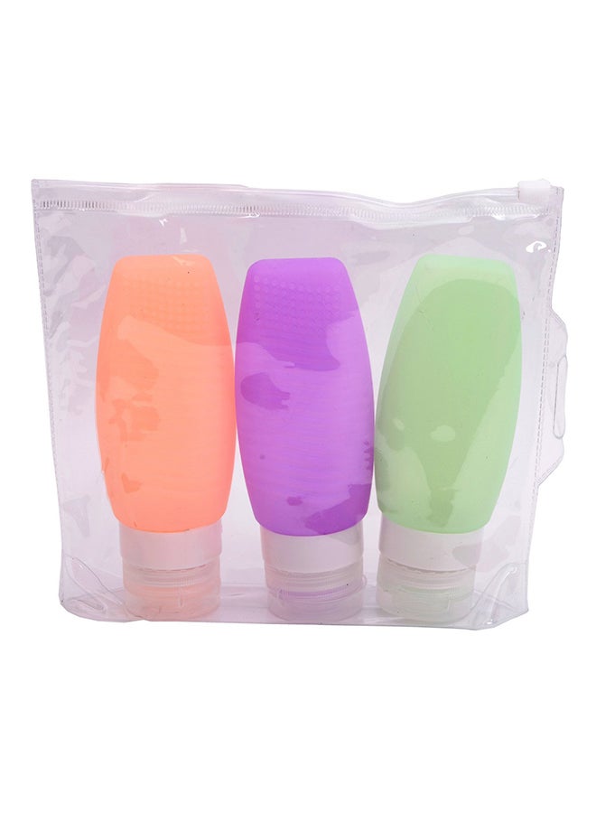 Lifestyle-You Pack Of 3 Travel Bottles Set With Clear Zippered Pouch Multicolour - Image 1