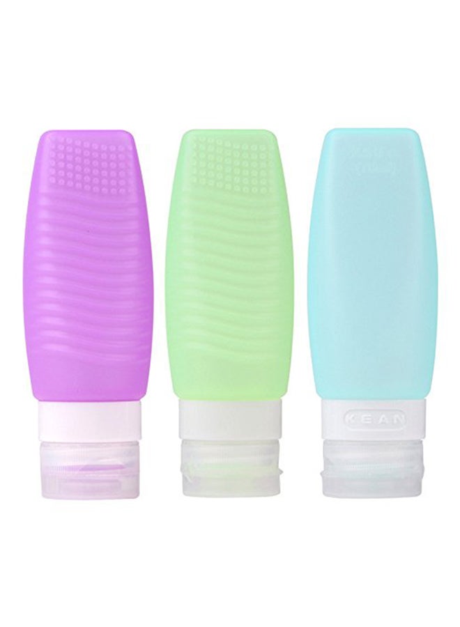 Lifestyle-You Pack Of 3 Travel Bottles Set With Clear Zippered Pouch Multicolour - Image 2