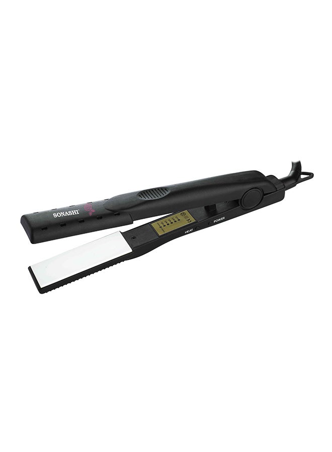 SONASHI Wet And Dry Hair Straightener With White Ceramic Plates Easy Temperature Control With Fast Straightening Indicator Light On And Off Switch 360 Degree Swivel Cord  SHS-2014 Black  - Image 4