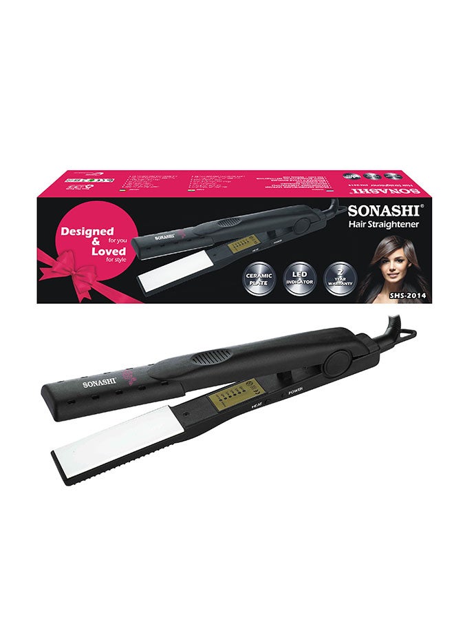SONASHI Wet And Dry Hair Straightener With White Ceramic Plates Easy Temperature Control With Fast Straightening Indicator Light On And Off Switch 360 Degree Swivel Cord  SHS-2014 Black  - Image 5