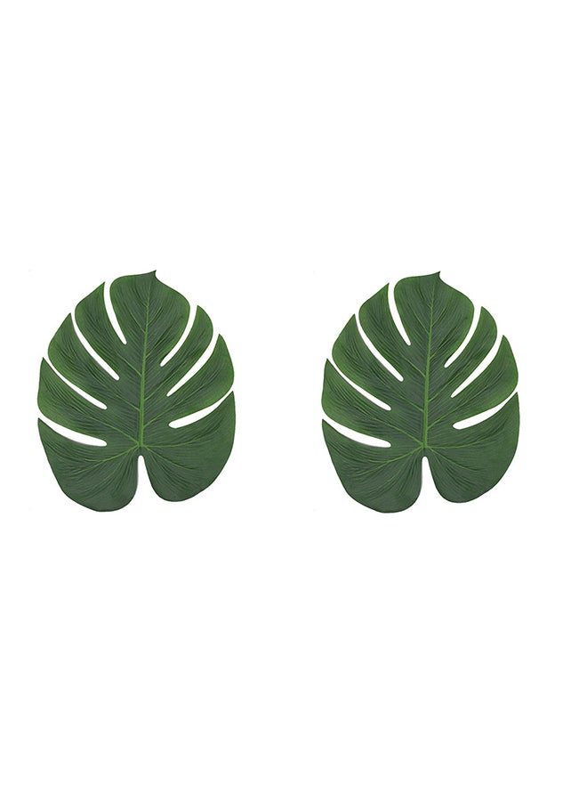 Sharpdo 2Pcs Turtle Back Leaf Placemat Green 29x35centimeter - Image 1