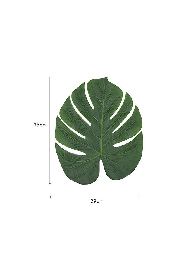 Sharpdo 2Pcs Turtle Back Leaf Placemat Green 29x35centimeter - Image 2