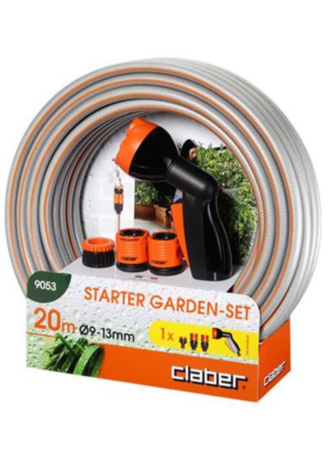 Claber 5-Piece Starter Garden Set Silver/Orange/Black 20meter
