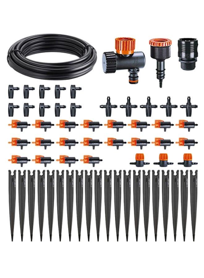 Claber 62-Piece Plant Watering Drip Kit Black/Orange - Image 1