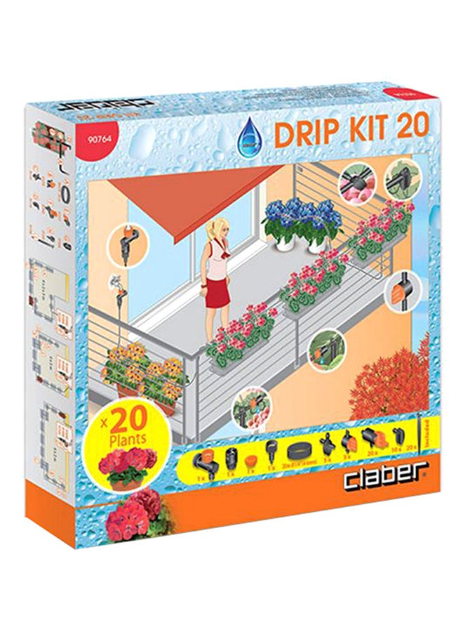 Claber 62-Piece Plant Watering Drip Kit Black/Orange - Image 2
