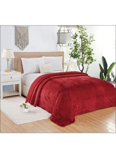 Soft Bed Blanket Flannel Red Single