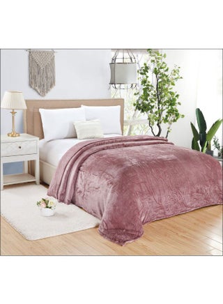 1 Piece Soft Bed Blanket King Size Flannel Purple 220x200cm - v1570276094/N30510399A_1