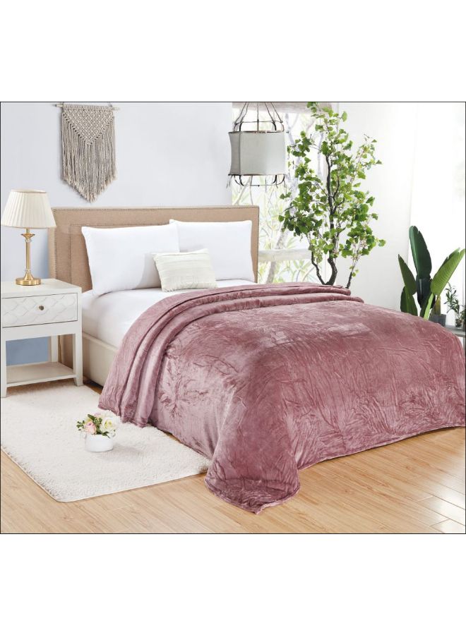 Moon 1 Piece Soft Bed Blanket King Size Flannel Purple 220x200cm  - Image 1