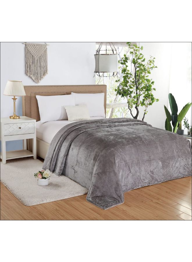 Moon Soft Bed Blanket Flannel Grey King  - Image 1