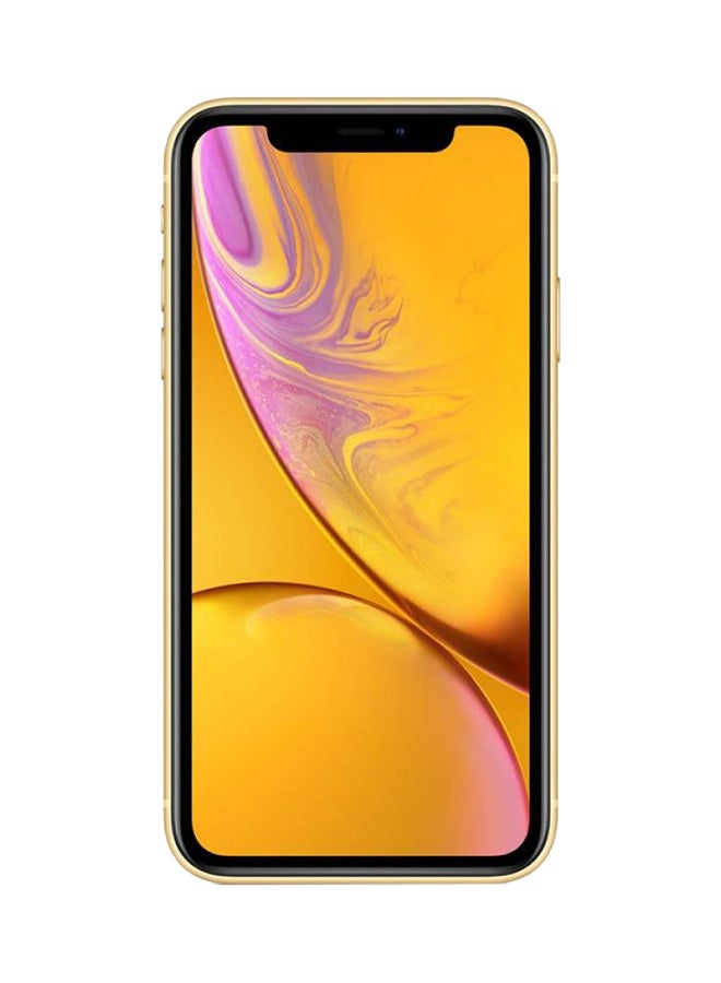 هاتف آيفون XR بشريحتين مزود ببرنامج فيس تايم باللون الأصفر سعة 64 غيغابايت وبشبكة 4G LTE