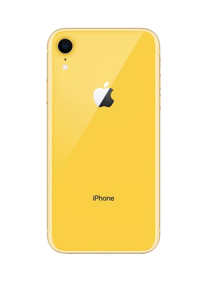 هاتف آيفون XR بشريحتين مزود ببرنامج فيس تايم باللون الأصفر سعة 64 غيغابايت وبشبكة 4G LTE