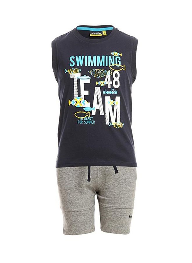 ديادورا طقم ملابس رياضية البحرية / رمادي - Image 1