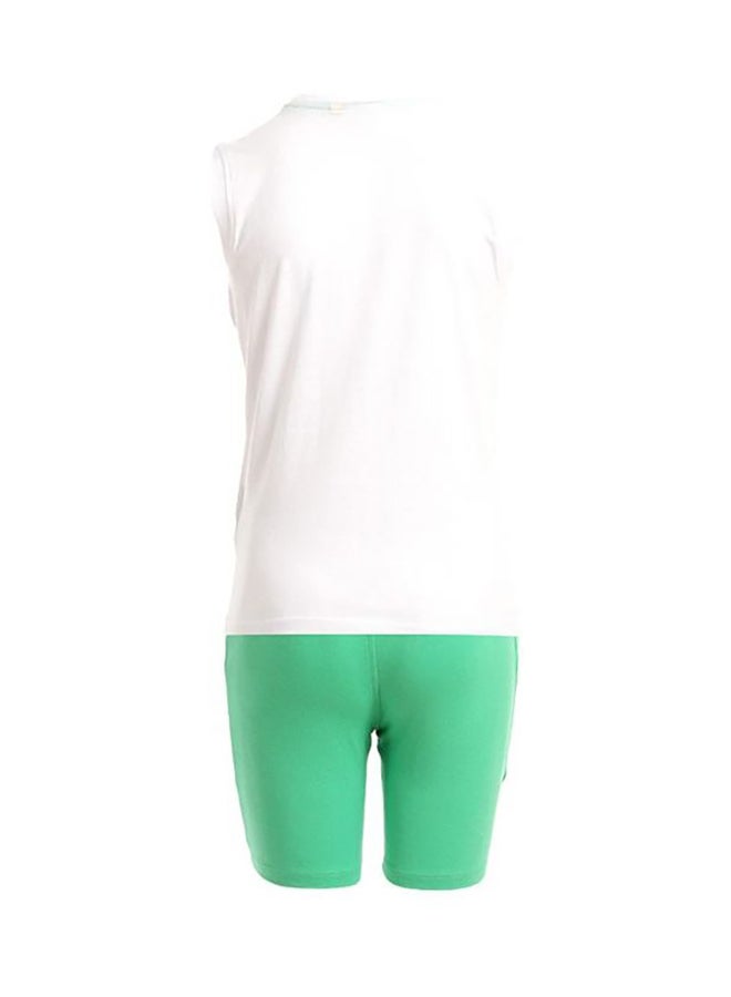 DIADORA Sports Wear Set White/Green - Image 2
