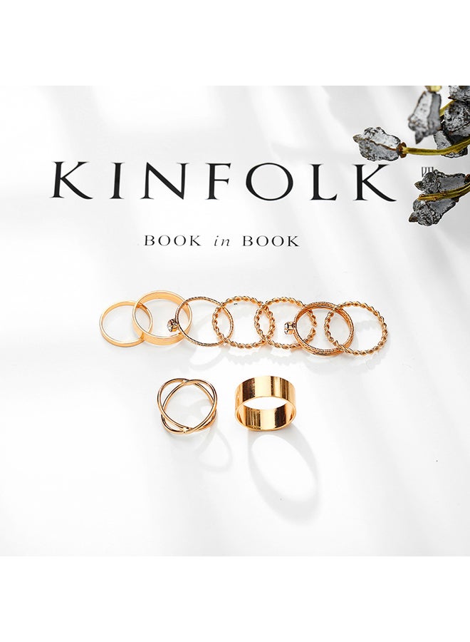 TOEON 9-Piece Exquisite Stackable Rings - Image 2