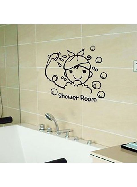 Shower Bathroom Sticker Wall Decals Black 30 x 30cm