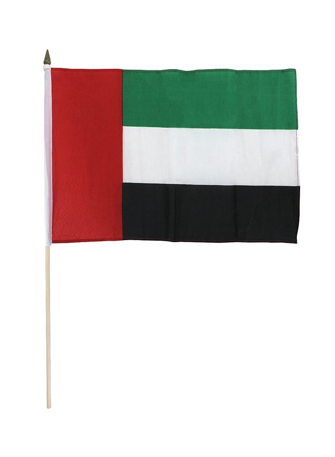 UAE Flag With Wooden Stick Multicolour 14x21centimeter