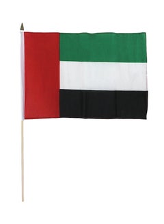 12 Piece UAE Flags With Wooden Stick Multicolour 14x21cm