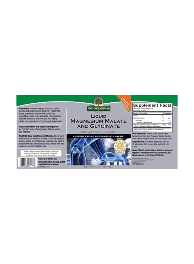 NATURE'S ANSWER - Liquid Magnesium Malate And Glycinate Dietary Supplement - Image 1