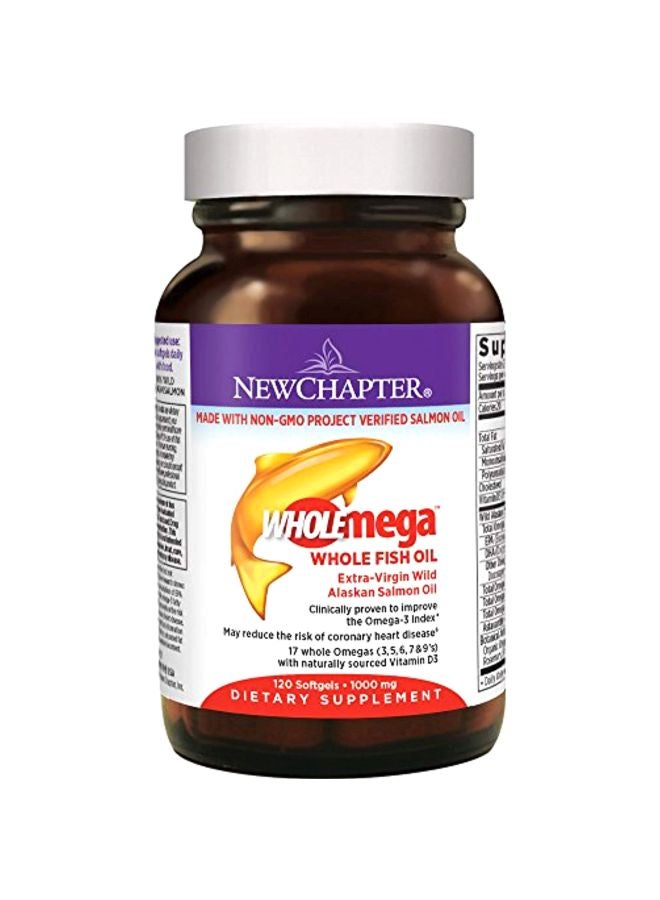 New Chapter Wholemega Whole Fish Oil Dietary Supplement - 120 Capsules - Image 1